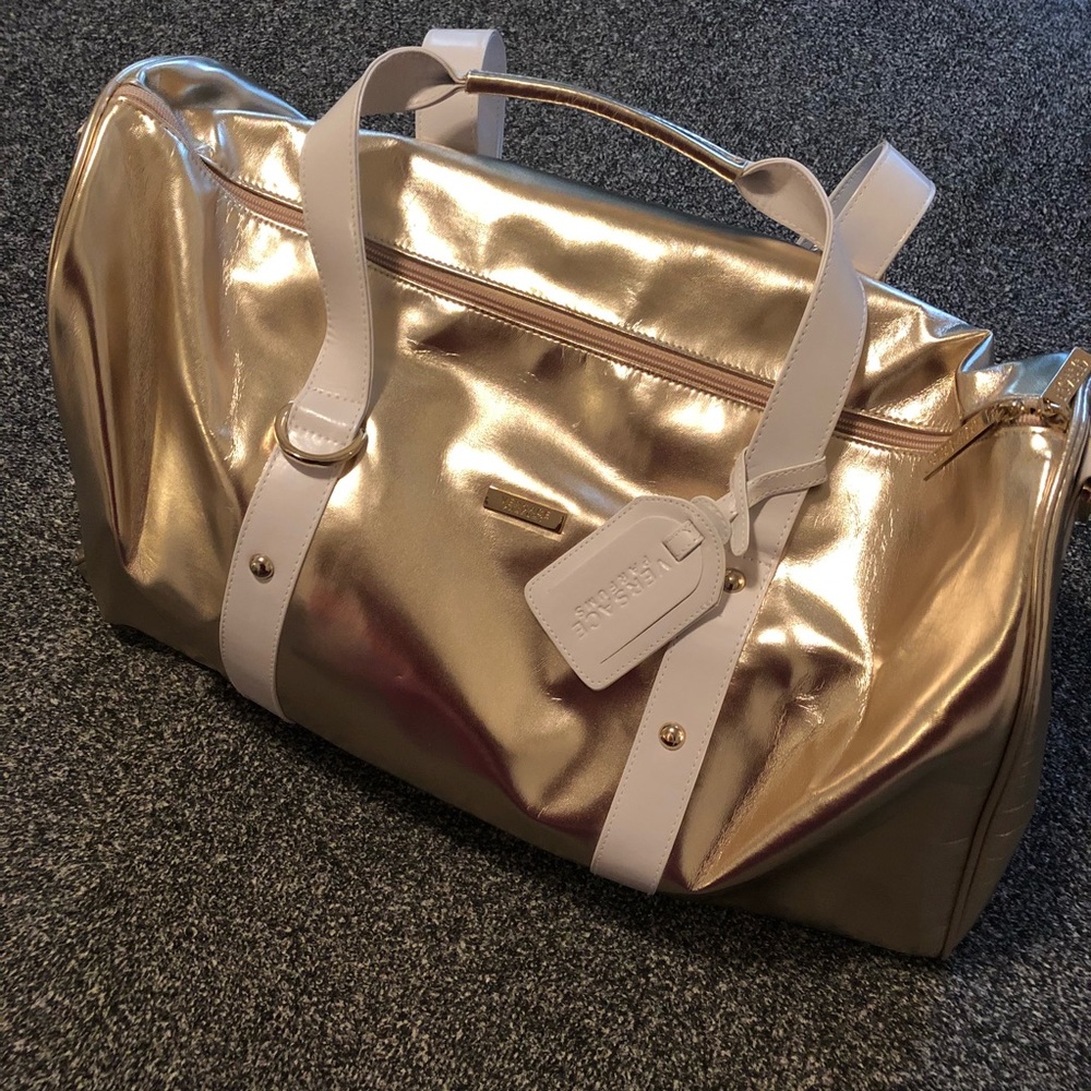 Versace Parfum Gold Metallic Duffle Bag